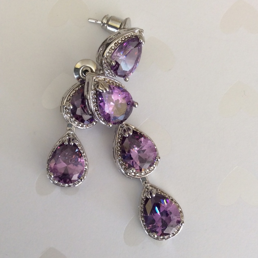 Elegant Purple Teardrop Earrings